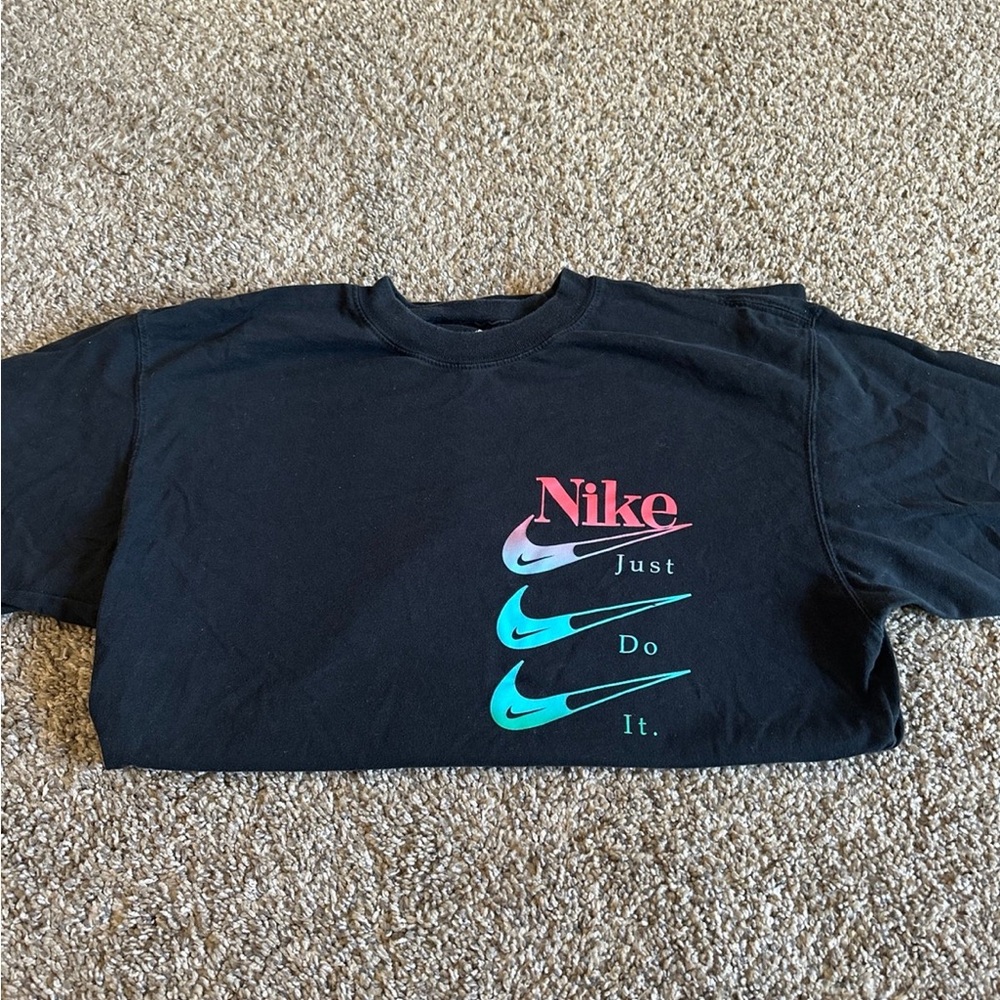 Nike Black T-Shirt with Colorful Logo